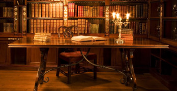 Reading room in old library.